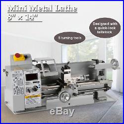 600W Mini Metal Lathe Machine Variable Speed 2500 RPM 8x 14 DC Motor Digital