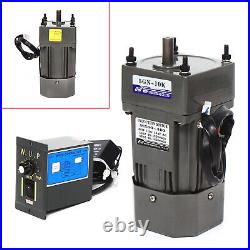 60W AC Gear Motor Electric+Variable Speed Reduction Controller 110 135 RPM 110V