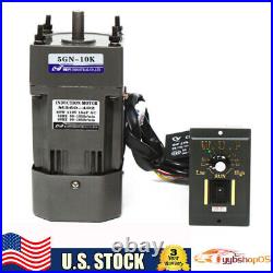 60W AC Gear Motor Electric +Variable Speed Reduction Controller 135RPM 10K 3.8nm
