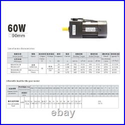 6-400W 220V AC Gear Motor Electric Motor Variable Speed Controller Control