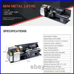 7x14Mini Metal Lathe Machine 550W Variable Speed 2250 RPM 3/4HP New