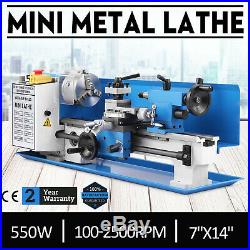 7x14 550W Precision Mini Metal Lathe Metalworking Variable Speed Milling