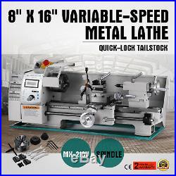 8 x 16 Variable-Speed Mini Metal Lathe Bench Top Digital RPM 750W