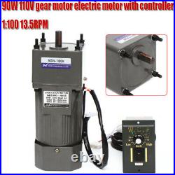 90W, 110V AC Gear Motor Electric Variable Speed Controller Torque 1100 0-13.5RPM