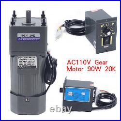 90W AC Gear Motor Reducer Electric Variable Speed Controller 120K Geared Motor