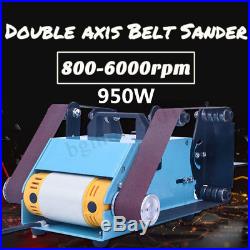 950W Double Axis Electric Sander Sanding Belt Variable Speed Grinding Machine US