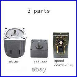 AC 110V Gear Motor Reducer Electric Variable Speed Controller Set 15 0-270RPM
