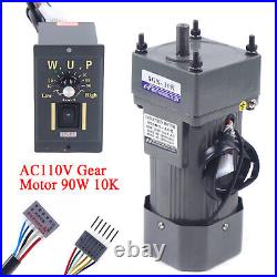 AC Gear Motor Electric Variable Speed Controller Torque 90W 110 0-135RPM 110V