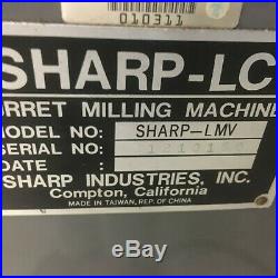 Alliant / Sharp LMV-42 Variable Speed Vertical Mill Milling Machine 9x42, withdro