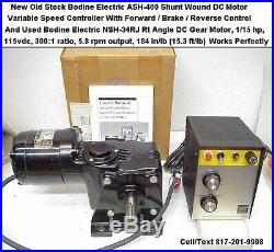 Bodine ASH-400 Variable Speed Control & Bodine Rt Angle DC Gearmotor High Torque