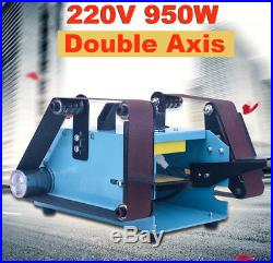 Double Axis Electric Sander Sanding Belt Variable Speed Grinding Machine 220V