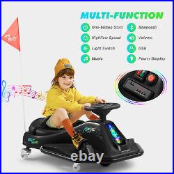 Electric 24V 180W Powered Kids Ride On Drifting Go Kart Variable Speed Cart 360°