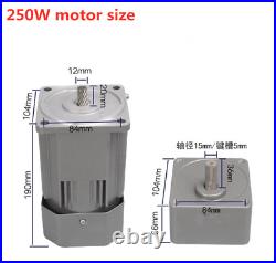 Electric AC Gear Motor+Variable Speed Reduction Control Reversible 250W 5K
