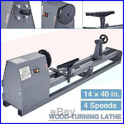 Electric Wood Lathe 14 x 40 350W Variable Speed Stationary Benchtop Wood Lathe