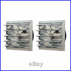 ILiving 20 Inch Variable Speed Wall Mounted Steel Shutter Exhaust Fan (2 Pack)