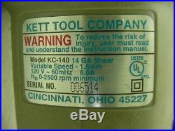 Kett KC-140 Variable Speed Electric Sheet Metal Shears 14ga 16ga tin snip cutter