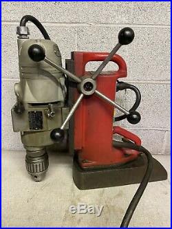 Milwaukee Electromagnetic Mag Drill, Variable Speed 18N Jacobs Chuck 1-1/4 Cap