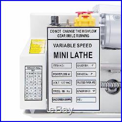 Mini Metal Lathe Bed 550W with Heat-Treated Lathe Bed Variable Speed 2250 RPM