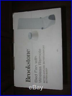 NEW Brookstone Bed Fan With Wireless Remote Adjustable Variable Speed White 826456