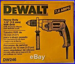 New Dewalt Dw246 Heavy Duty 1/2 Variable Speed Corded Drill Reversible