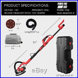POWER PRO 1850 -Foldable 750W Electric Variable Speed Drywall Sander with LED