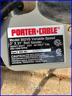 Porter Cable 352VS Heavy Duty Variable Speed Belt Sander- 3 X 21