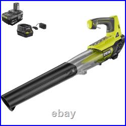RYOBI Cordless Leaf Blower 18-Volt Variable-Speed with 4.0 Ah Battery & Charger