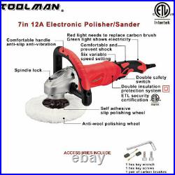 Toolman 16pcs Electric Polisher Sander Paint Care Tool 7 12A Amps with Hook and