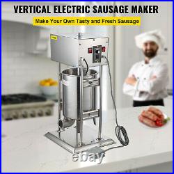 VEVOR Electric Sausage Stuffer Vertical Stainless 12L/28LB Meat Filler Approved