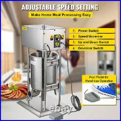 VEVOR USA Electric 15L Easy Mountable Vertical Sausage Stuffer Stainless Steel