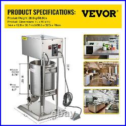 VEVOR USA Electric 15L Easy Mountable Vertical Sausage Stuffer Stainless Steel