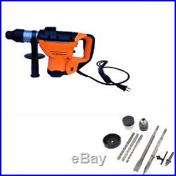 Variable Speed 1-1/2 SDS Electric Rotary Hammer Drill + Demolition Bits Kit New