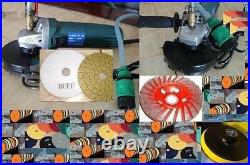 Variable Speed Wet Polisher 50 Pad 3 Buff 5 Grinding Cup Granite concrete stone