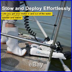 White Haswing 12V 55LBS 48 Electric Bow Mount Trolling Motor Hand+Foot Control